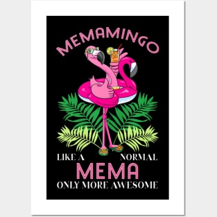 Memamingo Mema Flamingo Love Grandma Grandmother Grandmommy Posters and Art